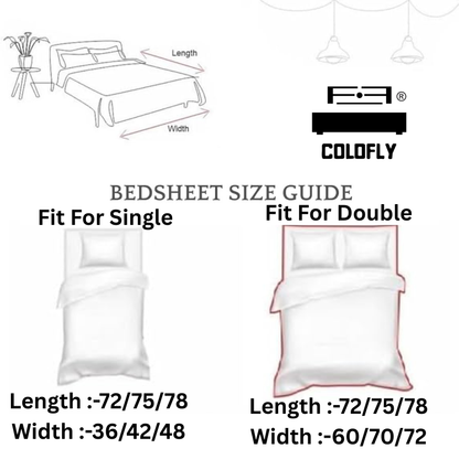 COLOFLY Printed Cotton Flat Bedsheet with 2 Pillow Covers (Single/Double) - Colofly