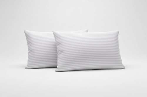 COLOFLY Microfibre Sleeping Pillow Pack of 2 Stripes (White)