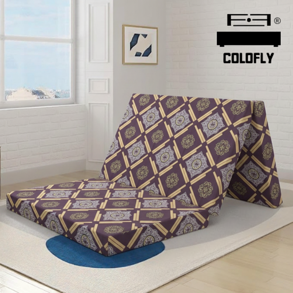 COLOFLY Three Fold HR Mattress with 5 Year Warranty | Foldable Sofa Cum Floor Mattress | 2 Inch & 3 Inch - Colofly