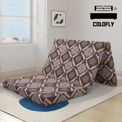 COLOFLY Three Fold HR Mattress with 5 Year Warranty | Foldable Sofa Cum Floor Mattress | 2 Inch & 3 Inch - Colofly