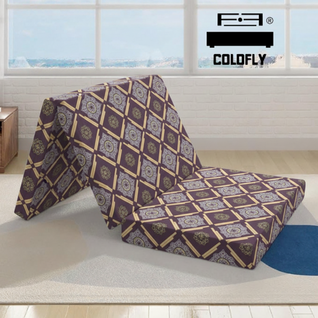 COLOFLY Three Fold HR Mattress with 5 Year Warranty | Foldable Sofa Cum Floor Mattress | 2 Inch & 3 Inch - Colofly