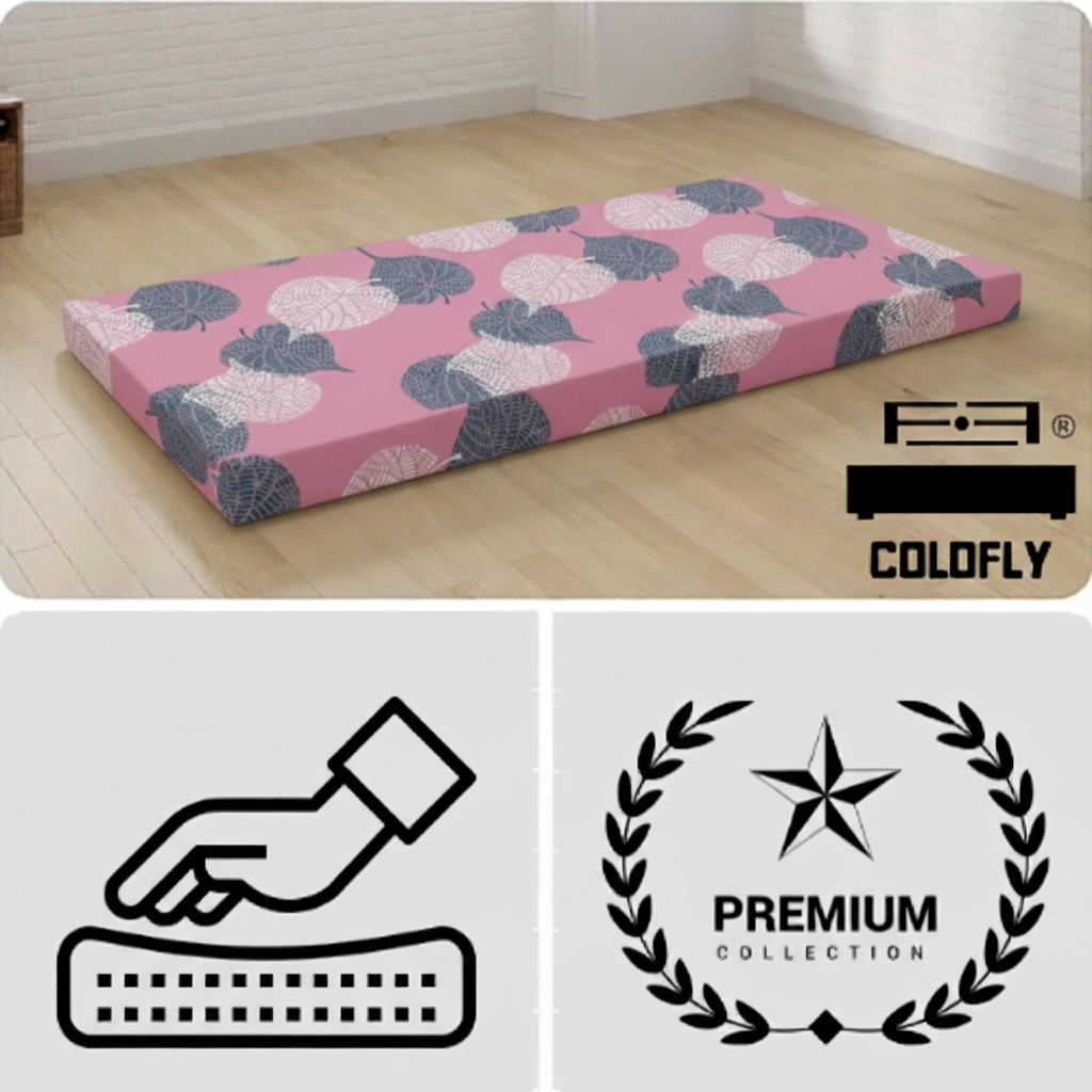 COLOFLY Three Fold HR Mattress with 5 Year Warranty | Foldable Sofa Cum Floor Mattress | 2 Inch & 3 Inch - Colofly