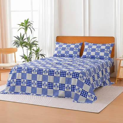 COLOFLY Printed Cotton Flat Bedsheet with 2 Pillow Covers (Single/Double) - Colofly