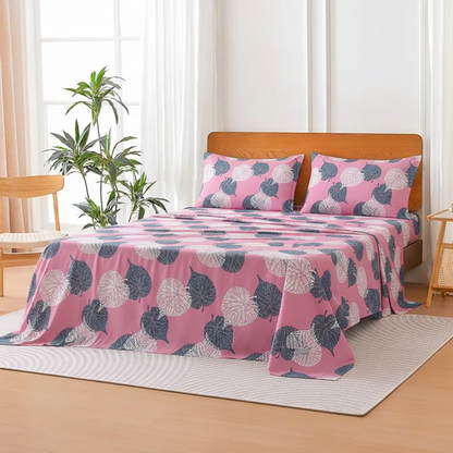 COLOFLY Printed Cotton Flat Bedsheet with 2 Pillow Covers (Single/Double) - Colofly