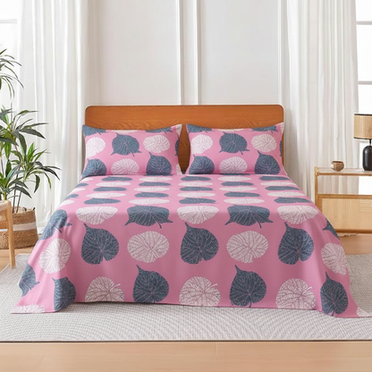 COLOFLY Printed Cotton Flat Bedsheet with 2 Pillow Covers (Single/Double) - Colofly