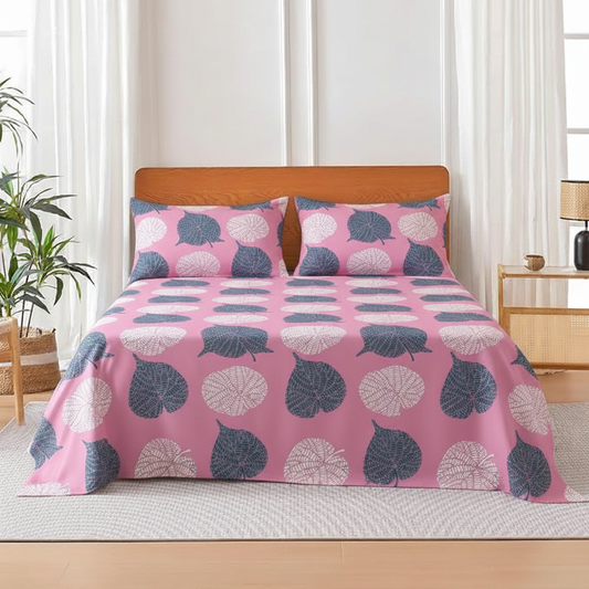 COLOFLY Printed Cotton Flat Bedsheet with 2 Pillow Covers (Single/Double) - Colofly