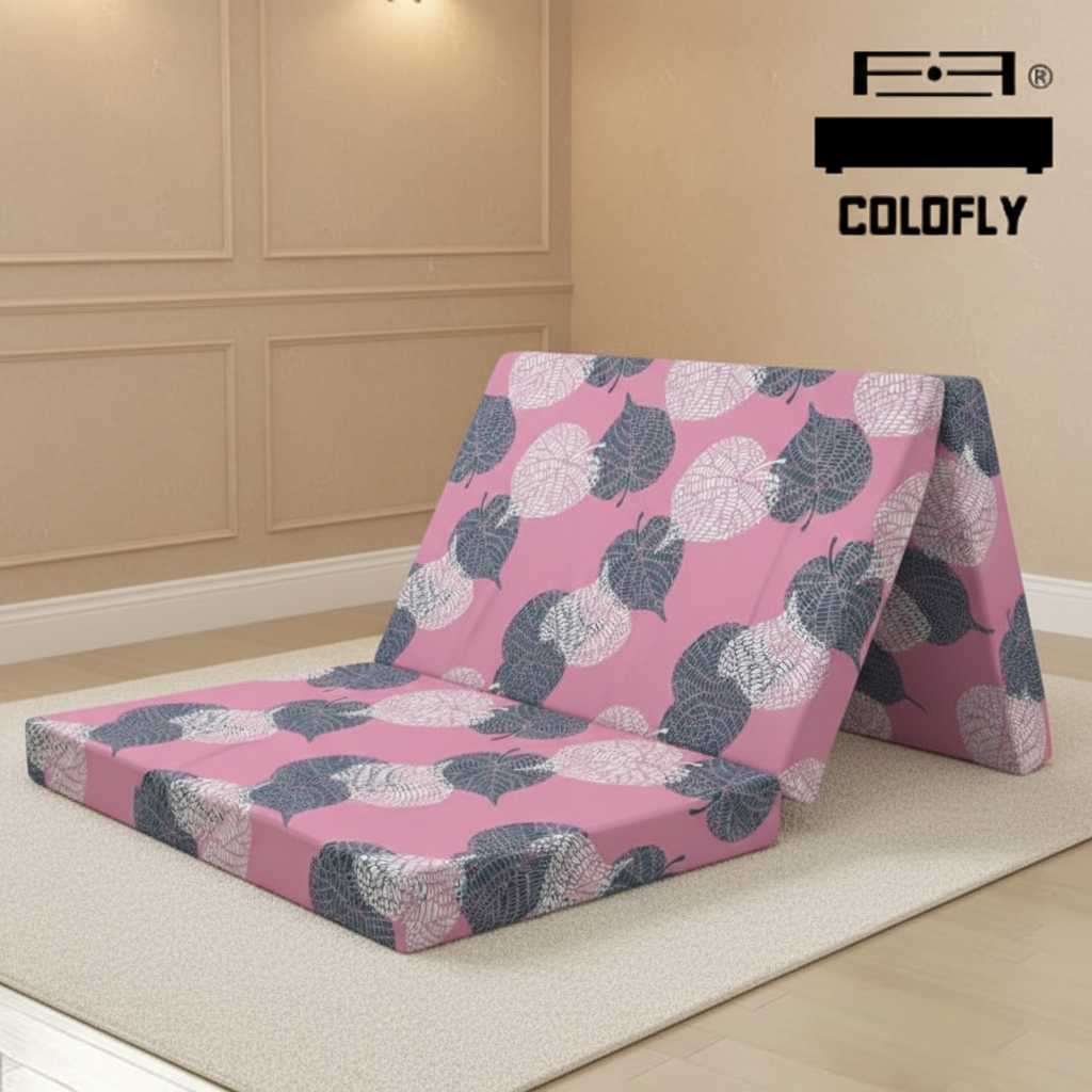 COLOFLY Three Fold HR Mattress with 5 Year Warranty | Foldable Sofa Cum Floor Mattress | 2 Inch & 3 Inch - Colofly