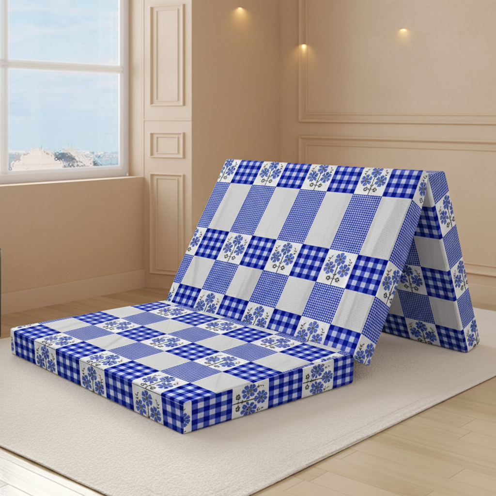 COLOFLY Three Fold HR Mattress with 5 Year Warranty | Foldable Sofa Cum Floor Mattress | 2 Inch & 3 Inch - Colofly