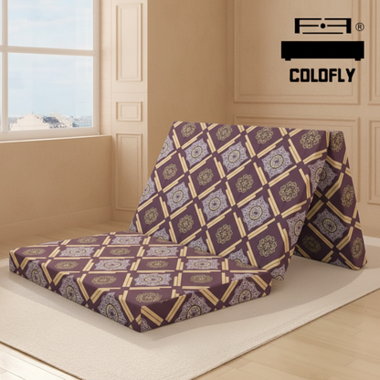 COLOFLY Three Fold HR Mattress with 5 Year Warranty | Foldable Sofa Cum Floor Mattress | 2 Inch & 3 Inch - Colofly