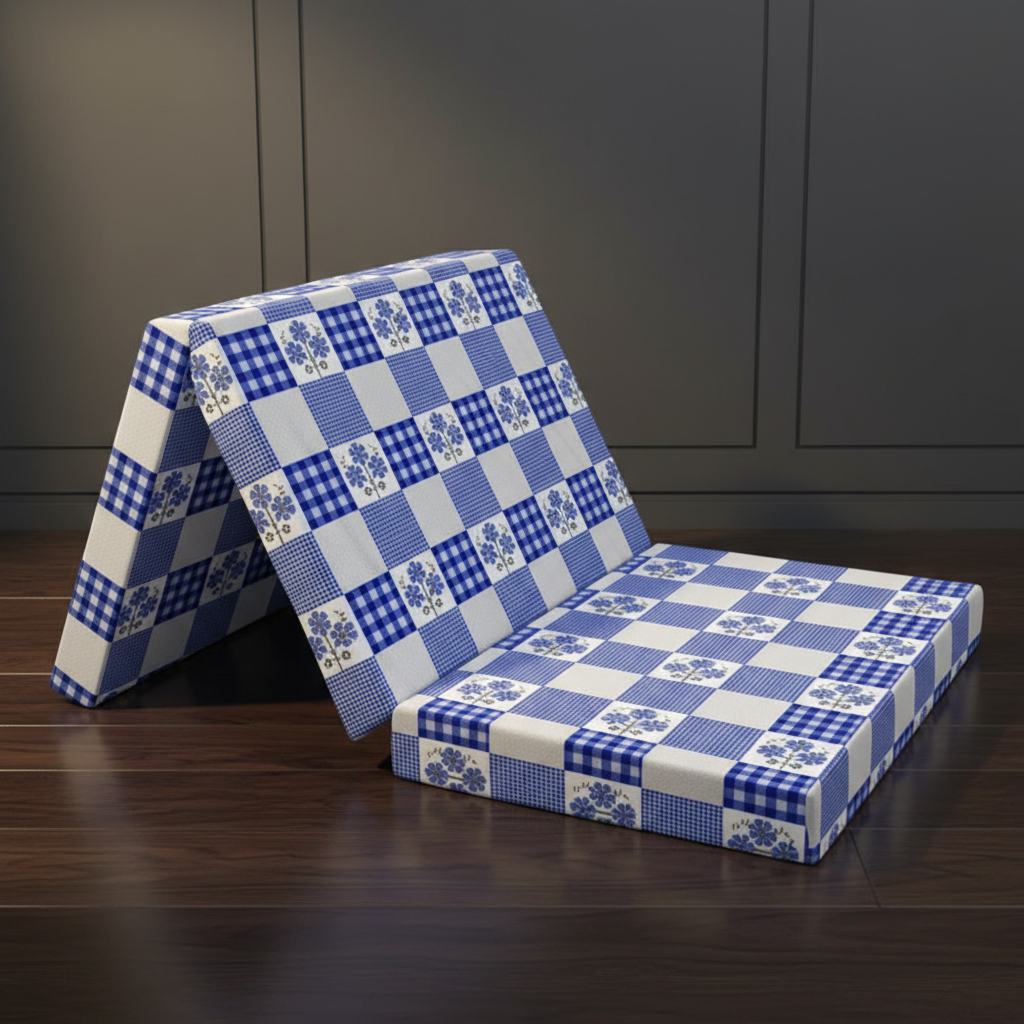 COLOFLY Three Fold HR Mattress with 5 Year Warranty | Foldable Sofa Cum Floor Mattress | 2 Inch & 3 Inch - Colofly