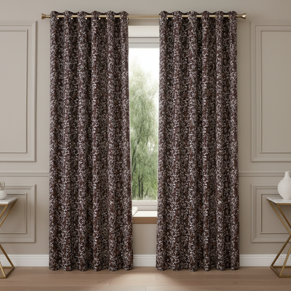 Colofly Printed Window Curtain Set (Pack of 1 / Pack of 2) | Pink & Brown - Colofly