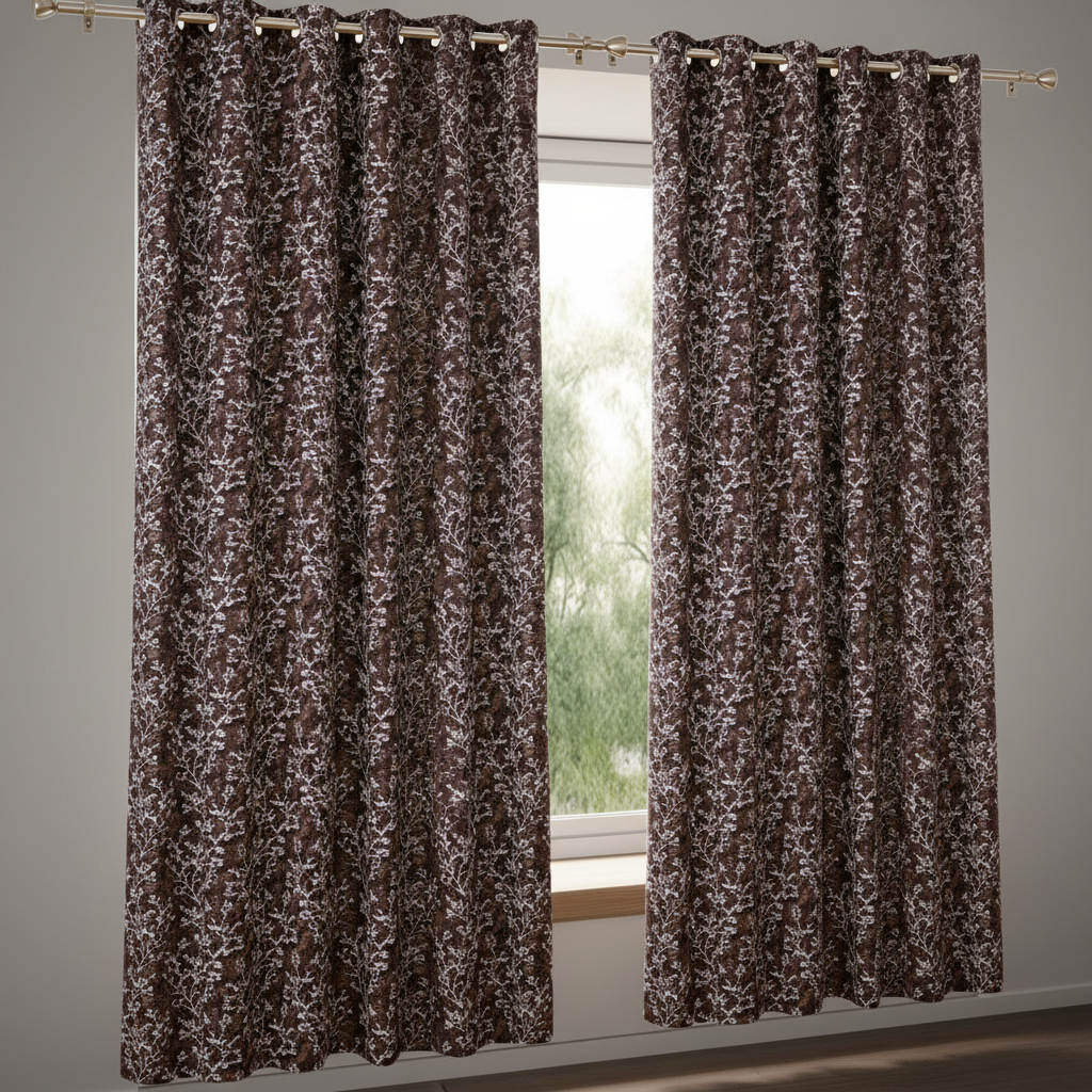 Colofly Printed Window Curtain Set (Pack of 1 / Pack of 2) | Pink & Brown - Colofly