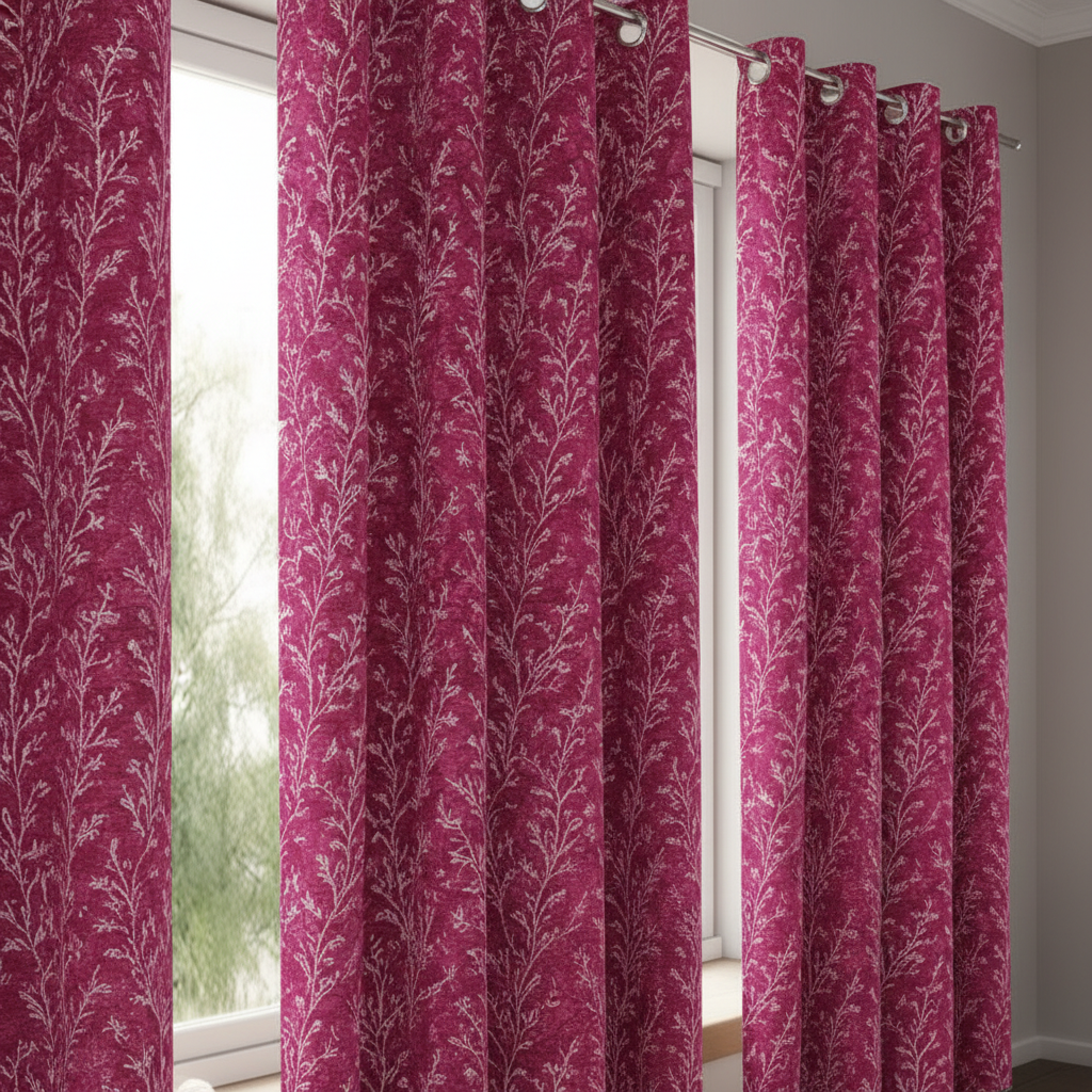 Colofly Printed Window Curtain Set (Pack of 1 / Pack of 2) | Pink & Brown - Colofly