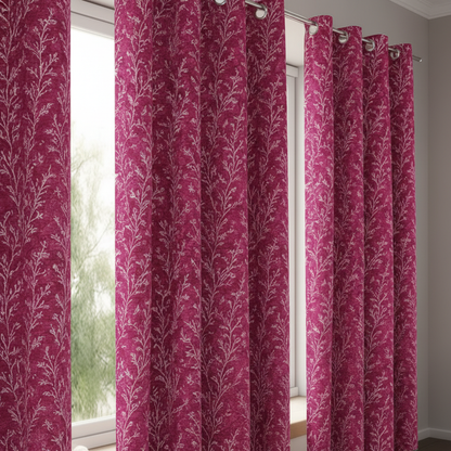 Colofly Printed Window Curtain Set (Pack of 1 / Pack of 2) | Pink & Brown - Colofly