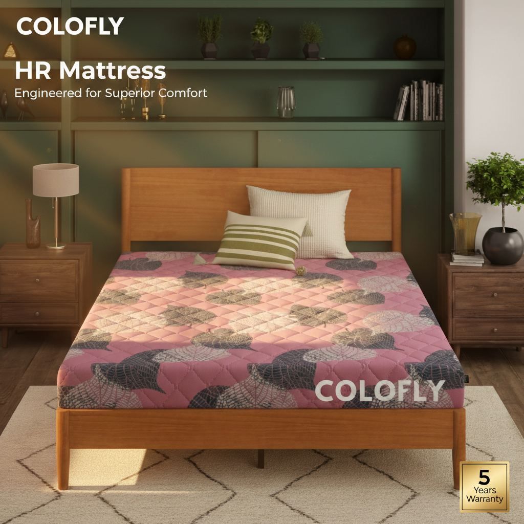 COLOFLY HR Foam Mattress with 5 Year Warranty | Medium Firm Support | 4 Inch 5 Inch 6 Inch Thickness - Colofly