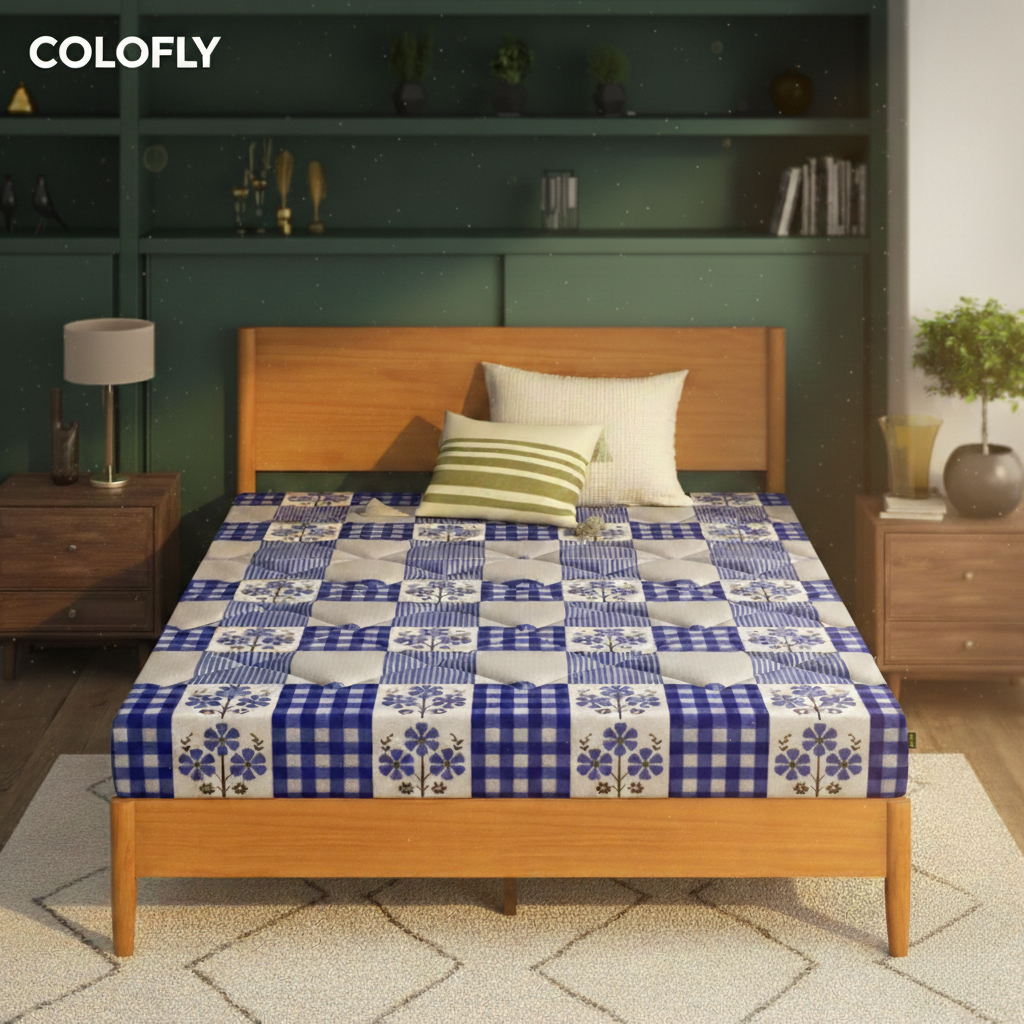 COLOFLY orthopaedic bonded and memory foam mattress in various thicknesses, showcasing soft surface and supportive design.