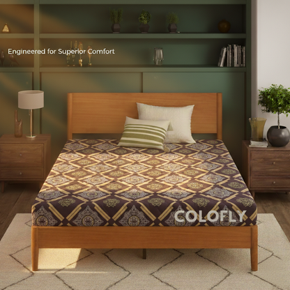 Colofly orthopaedic mattress with bonded and memory foam, available in 4, 5, and 6 inches, showing plush surface and edge.